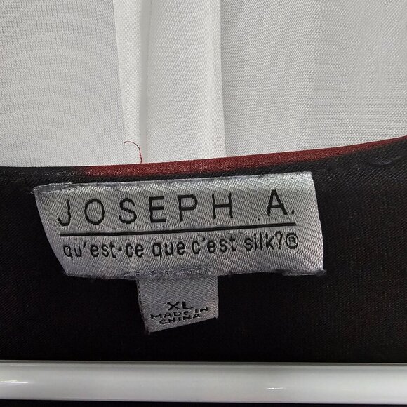 Joseph A Black Rust Layered Blouse Abstract Retro Artsy XL - Picture 9 of 12